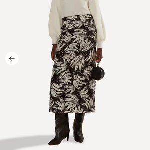 FARM Rio Black Bossa Banana Low Waisted Maxi Skirt Size XS